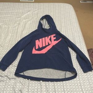 Pink and navy nike hoodie size M